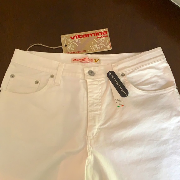 White “Vitamina Jeans” designer NWT Straight leg 🟢 - Picture 4 of 12